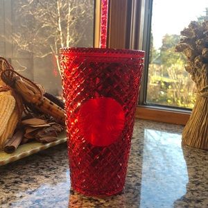16 oz Starbucks 2021 Christmas red studded tumbler ** new **